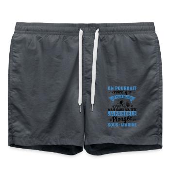 Dans Ma Tête Je Fais De La Plongée Piscine Sport - Short de bain - charbon - Devant - AI Model Male 185 light (185cm)