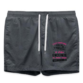 Princesse Et Enceinte Maman Cadeau Fête Des Mères - Short de bain - charbon - Devant - AI Model Male 185 light (185cm)