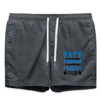 Papy On A Essayé De Te Trouver Le Meilleur Cadeau - Short de bain - charbon - Devant - AI Model Male 185 light (185cm)