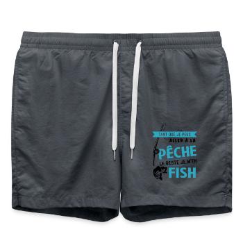 Si je peux aller à la pêche le reste je m'en fish - Short de bain - charbon - Devant - AI Model Male 185 light (185cm)