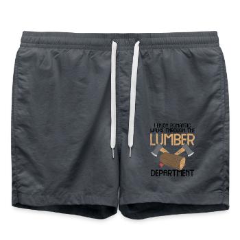 Lumberjack Woodworker - Swim Trunks - anthracite - Front - AI Model Male 185 light (185cm)