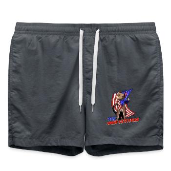 Ameri-catfather July 4 Independence Day - Swim Trunks - anthracite - Front - AI Model Male 185 light (185cm)