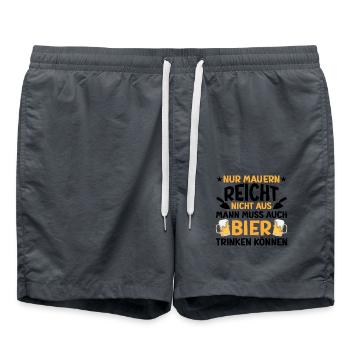 Maurer Lustige Sprüche - Badeshorts - Anthrazit - Vorne - AI Model Male 185 light (185cm)