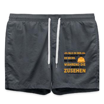 Maurer Lustige Sprüche - Badeshorts - Anthrazit - Vorne - AI Model Male 185 light (185cm)