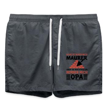 Maurer Lustige Sprüche - Badeshorts - Anthrazit - Vorne - AI Model Male 185 light (185cm)