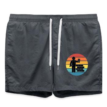 Maurer Retro - Badeshorts - Anthrazit - Vorne - AI Model Male 185 light (185cm)