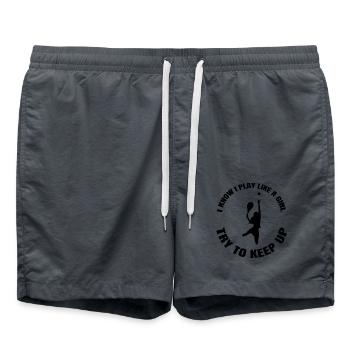 Tennis Mädchen Tennisspielerin Frau Tennisverein - Badeshorts - Anthrazit - Vorne - AI Model Male 185 light (185cm)