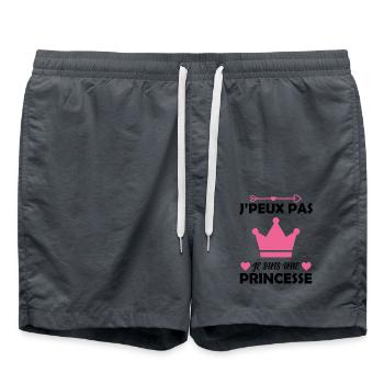 Je Peux Pas Je Suis Une Princesse Cadeau Amour - Short de bain - charbon - Devant - AI Model Male 185 light (185cm)