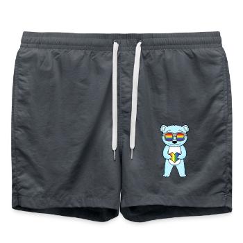Lgbt Animal Ours Arc-en-ciel - Short de bain - charbon - Devant - AI Model Male 185 light (185cm)