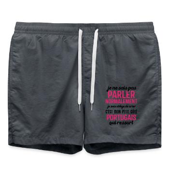 C'est mon petit côté portugais qui ressort - Short de bain - charbon - Devant - AI Model Male 185 light (185cm)