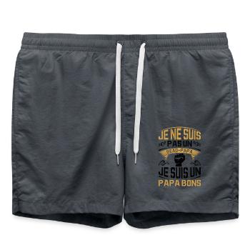 Je Suis Un Papa Bonus Fête Des Pères Anniversaire - Short de bain - charbon - Devant - AI Model Male 185 light (185cm)