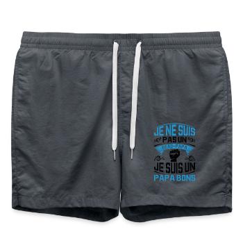 Je Suis Un Papa Bonus Fête Des Pères Anniversaire - Short de bain - charbon - Devant - AI Model Male 185 light (185cm)