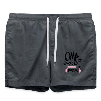 Oma 2023 - Werdende Oma 2023 - Badeshorts - Anthrazit - Vorne - AI Model Male 185 light (185cm)