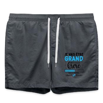 Big Bro Cadeau Futur Grand-frère Annonce Grossesse - Short de bain - charbon - Devant - AI Model Male 185 light (185cm)