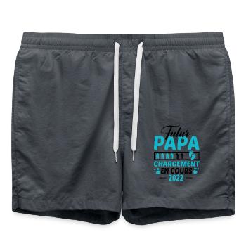 Futur Papa 2022 Idée Cadeau Annonce Grossesse - Short de bain - charbon - Devant - AI Model Male 185 light (185cm)