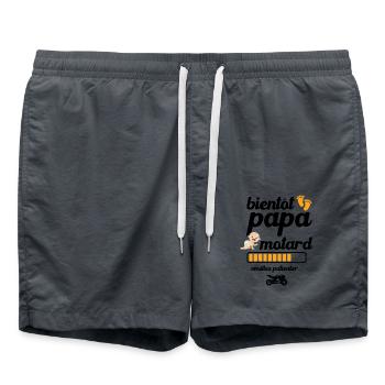 Bientôt papa motard - Short de bain - charbon - Devant - AI Model Male 185 light (185cm)