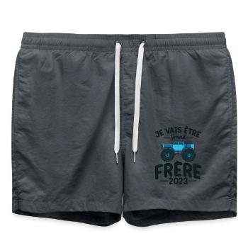 Je Vais Être Grand Frère 2023 Idée Cadeau Amour - Short de bain - charbon - Devant - AI Model Male 185 light (185cm)