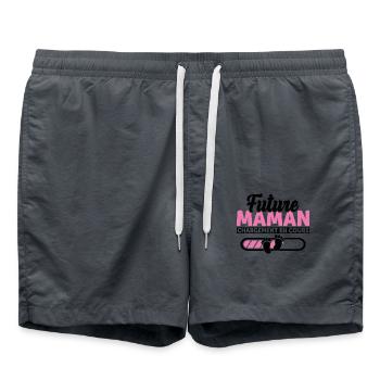 Future Maman Idée Cadeau Enceinte Amour Cool - Short de bain - charbon - Devant - AI Model Male 185 light (185cm)
