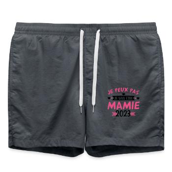 Mamie 2023 Cadeau Enceinte Maman Anniversaire Cool - Short de bain - charbon - Devant - AI Model Male 185 light (185cm)
