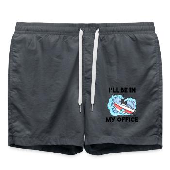 Boat Captain Motorboat Boat License - Swim Trunks - anthracite - Front - AI Model Male 185 light (185cm)