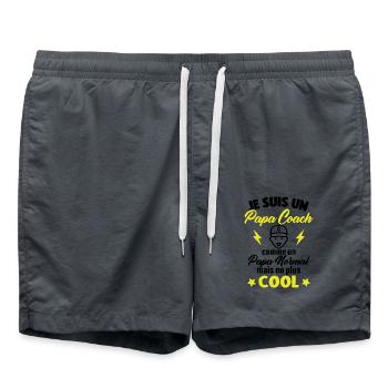 Un Papa Coach Comme Un Papa Normal - Short de bain - charbon - Devant - AI Model Male 185 light (185cm)