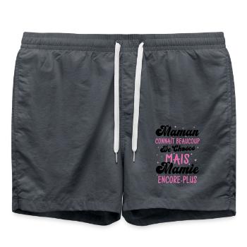 Maman connaît beaucoup de choses - Short de bain - charbon - Devant - AI Model Male 185 light (185cm)