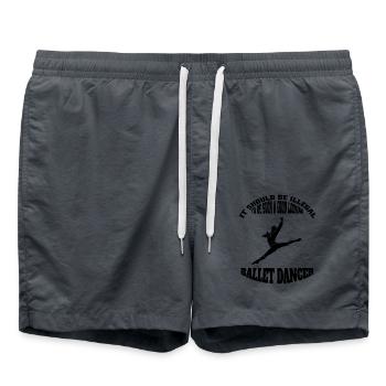 Ballet Danse Danseuse Cadeau Ballerine Cours de Danse - Short de bain - charbon - Devant - AI Model Male 185 light (185cm)