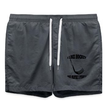 Eishockey Geschenk Wintersport Eishockeyteam - Badeshorts - Anthrazit - Vorne - AI Model Male 185 light (185cm)