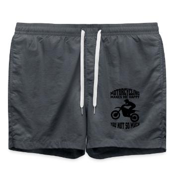 Motorcross Motorradfahrer Mofa Geschenk Motorrad - Badeshorts - Anthrazit - Vorne - AI Model Male 185 light (185cm)