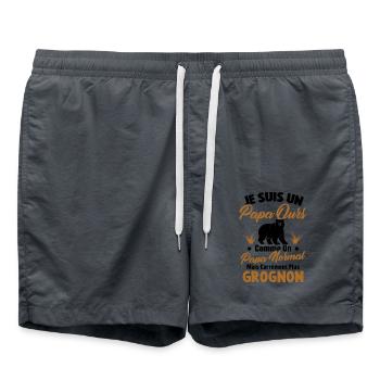 Je Suis Un Papa Ours Comme Un Papa Normal - Short de bain - charbon - Devant - AI Model Male 185 light (185cm)