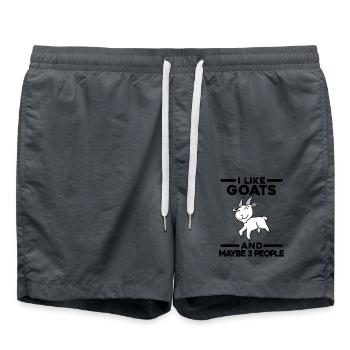 Ich mag Ziegen - Ziegenbock - Badeshorts - Anthrazit - Vorne - AI Model Male 185 light (185cm)