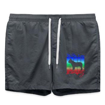 Mein Mops ist meine Therapie - Badeshorts - Anthrazit - Vorne - AI Model Male 185 light (185cm)