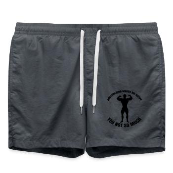 Bodybuilder Athlète Musculation Fitness Muscle - Short de bain - charbon - Devant - AI Model Male 185 light (185cm)