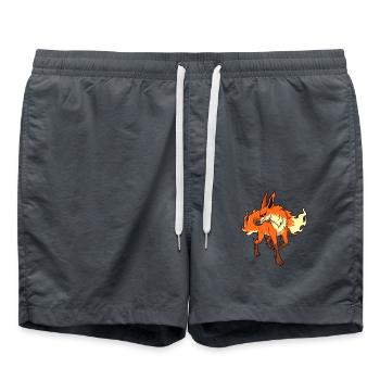 Monster Animals - Horror Flames Fox - Swim Trunks - anthracite - Front - AI Model Male 185 light (185cm)