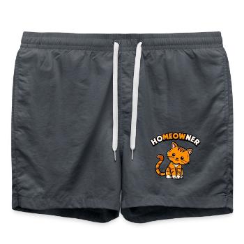 Homeowner | Cute Cat Shirt | Cat Lover Tshirt | - Swim Trunks - anthracite - Front - AI Model Male 185 light (185cm)
