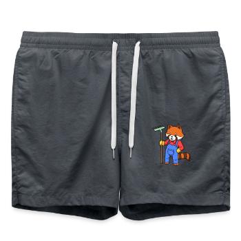 Volontiers dans le jardin -Jardinier Panda Roux - Short de bain - charbon - Devant - AI Model Male 185 light (185cm)