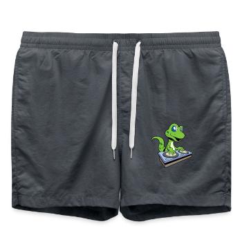 Cartoon Gecko DJ à la platine - Short de bain - charbon - Devant - AI Model Male 185 light (185cm)