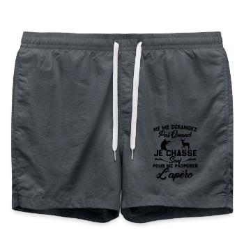 Ne me dérangez pas quand je chasse Cadeau chasseur - Short de bain - charbon - Devant - AI Model Male 185 light (185cm)