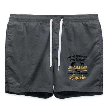 Ne me dérangez pas quand je chasse Cadeau chasseur - Short de bain - charbon - Devant - AI Model Male 185 light (185cm)
