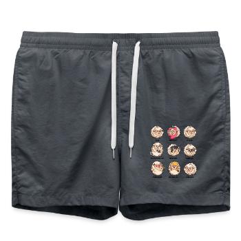Wortspiel schaf unschaf Schafherde lustige Schafe - Badeshorts - Anthrazit - Vorne - AI Model Male 185 light (185cm)