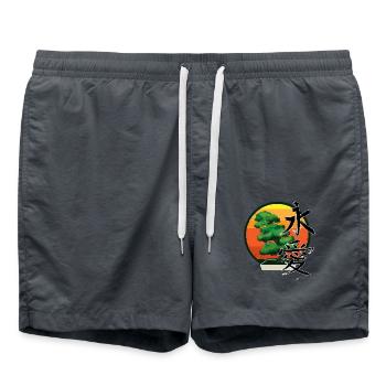 Bonsai Baum Buddhist Zen Japanisches Bonsai - Badeshorts - Anthrazit - Vorne - AI Model Male 185 light (185cm)