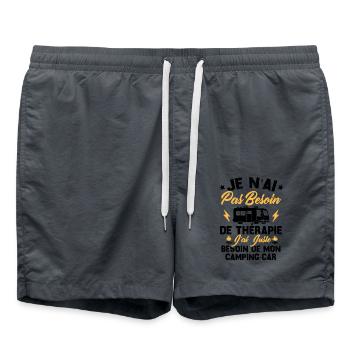 Pas besoin de thérapie, Juste de mon camping-car - Short de bain - charbon - Devant - AI Model Male 185 light (185cm)