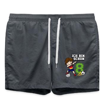 Fußball Junge Es Ist Mein 8. Geburtstag Deutsche - Badeshorts - Anthrazit - Vorne - AI Model Male 185 light (185cm)