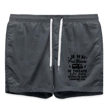 Pas besoin de thérapie, Juste de mon camping-car - Short de bain - charbon - Devant - AI Model Male 185 light (185cm)