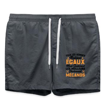 Les Hommes Naissent Egaux - Les Meilleurs Mécanos - Short de bain - charbon - Devant - AI Model Male 185 light (185cm)