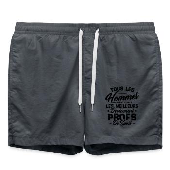 Les meilleurs hommes deviennent profs de sport - Short de bain - charbon - Devant - AI Model Male 185 light (185cm)