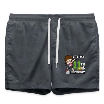 Soccer Girl C’est mon 11e anniversaire américain - Short de bain - charbon - Devant - AI Model Male 185 light (185cm)