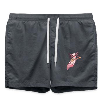 Comic Axolotl joue du banjo - Short de bain - charbon - Devant - AI Model Male 185 light (185cm)