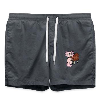 Comic Axolotl joue du piano - Short de bain - charbon - Devant - AI Model Male 185 light (185cm)