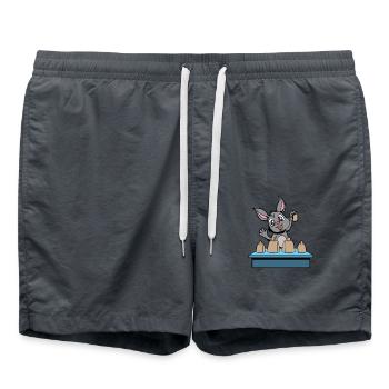 Comic Rabbit joue cowbells - Short de bain - charbon - Devant - AI Model Male 185 light (185cm)